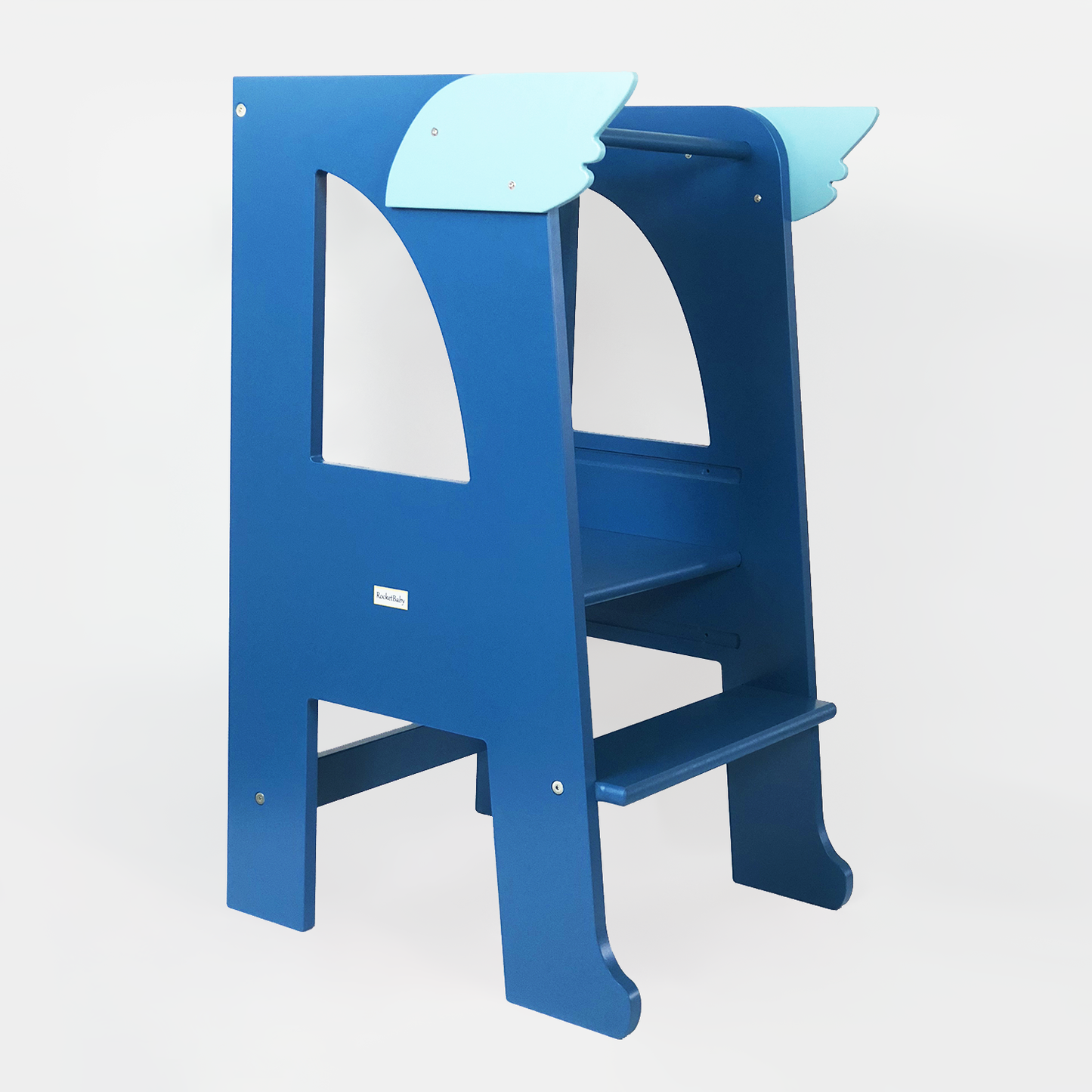 Step Stool Montessori Tower Blue Universe