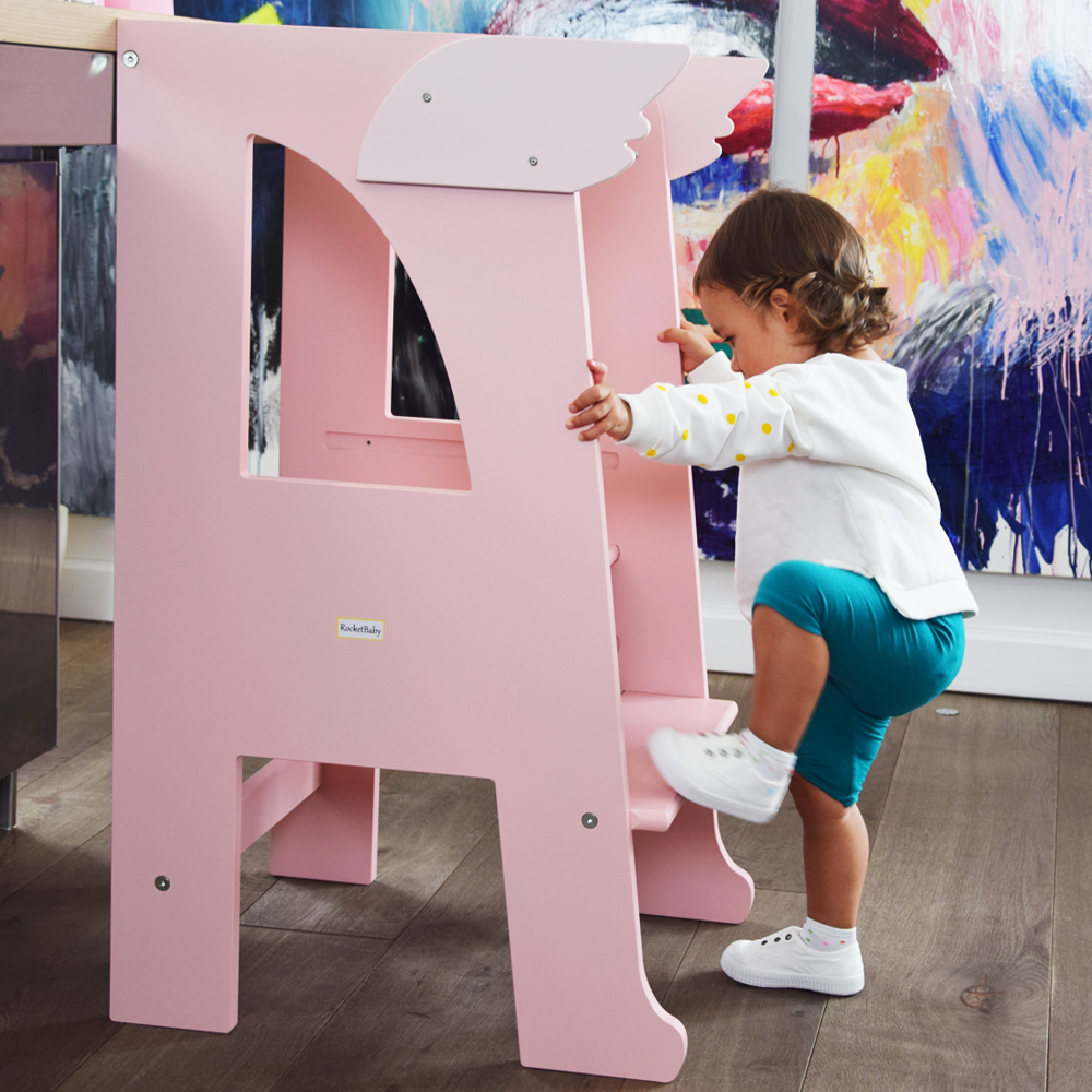 Step Stool Montessori Tower Pink Paris