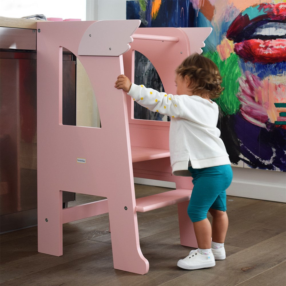 Step Stool Montessori Tower Pink Paris