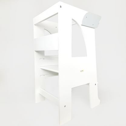 Front Protection Bar White Accessory for Step Stool Montessori Tower
