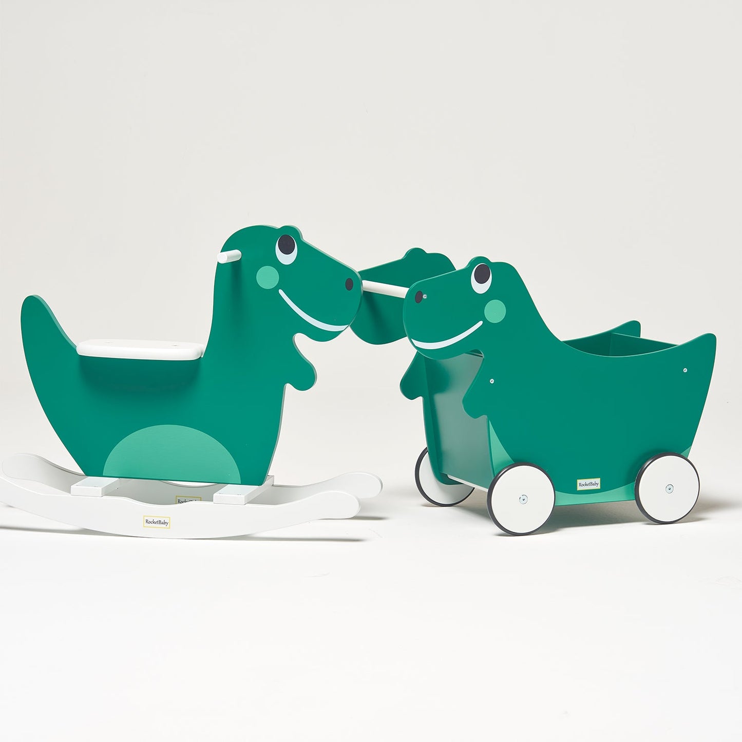 Giocattolo da spingere e contenitore per giocattoli per bambini Dino