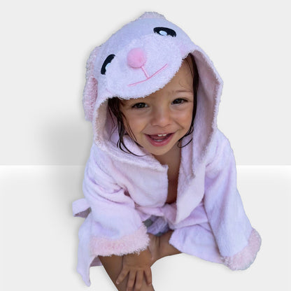 Baby Bathrobe Cotton Pink Rabbit