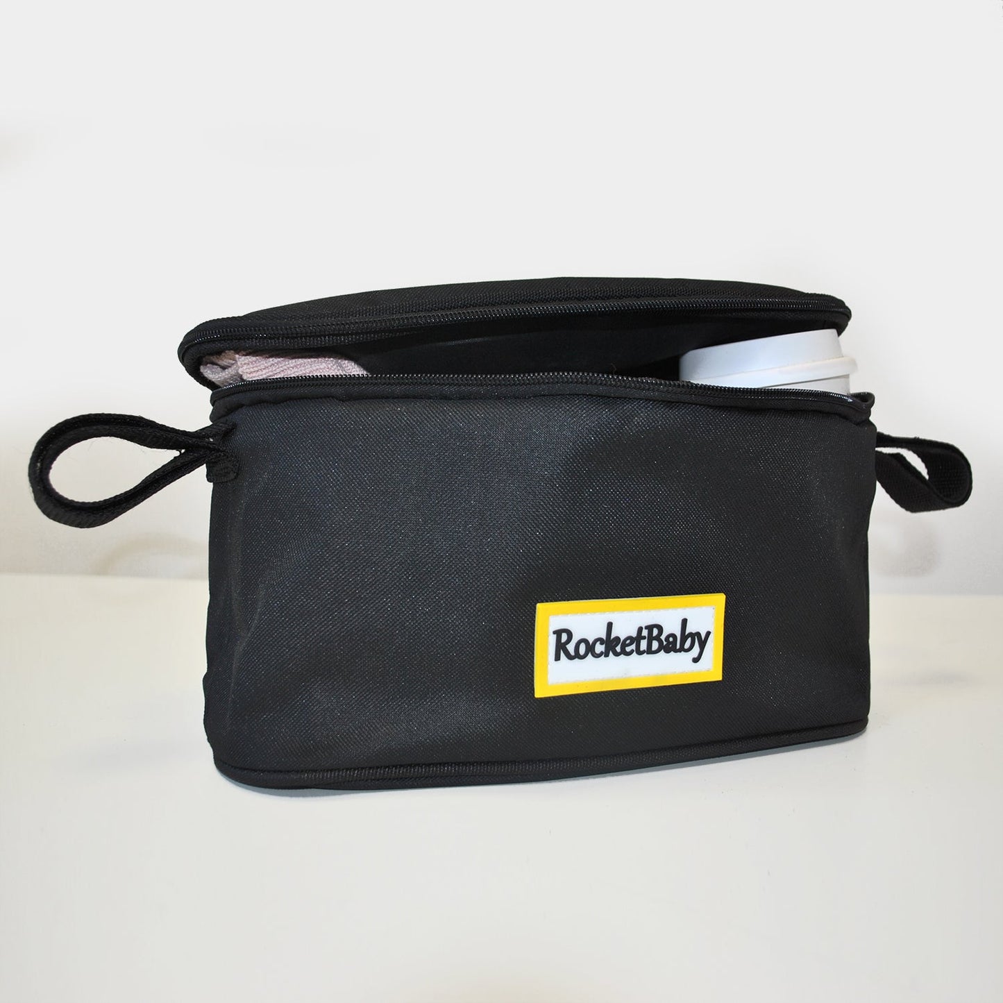 Borsa organizer per passeggino nera con cerniera