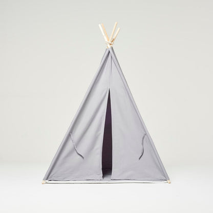 Teepee Play Tent White Grey with Cushion