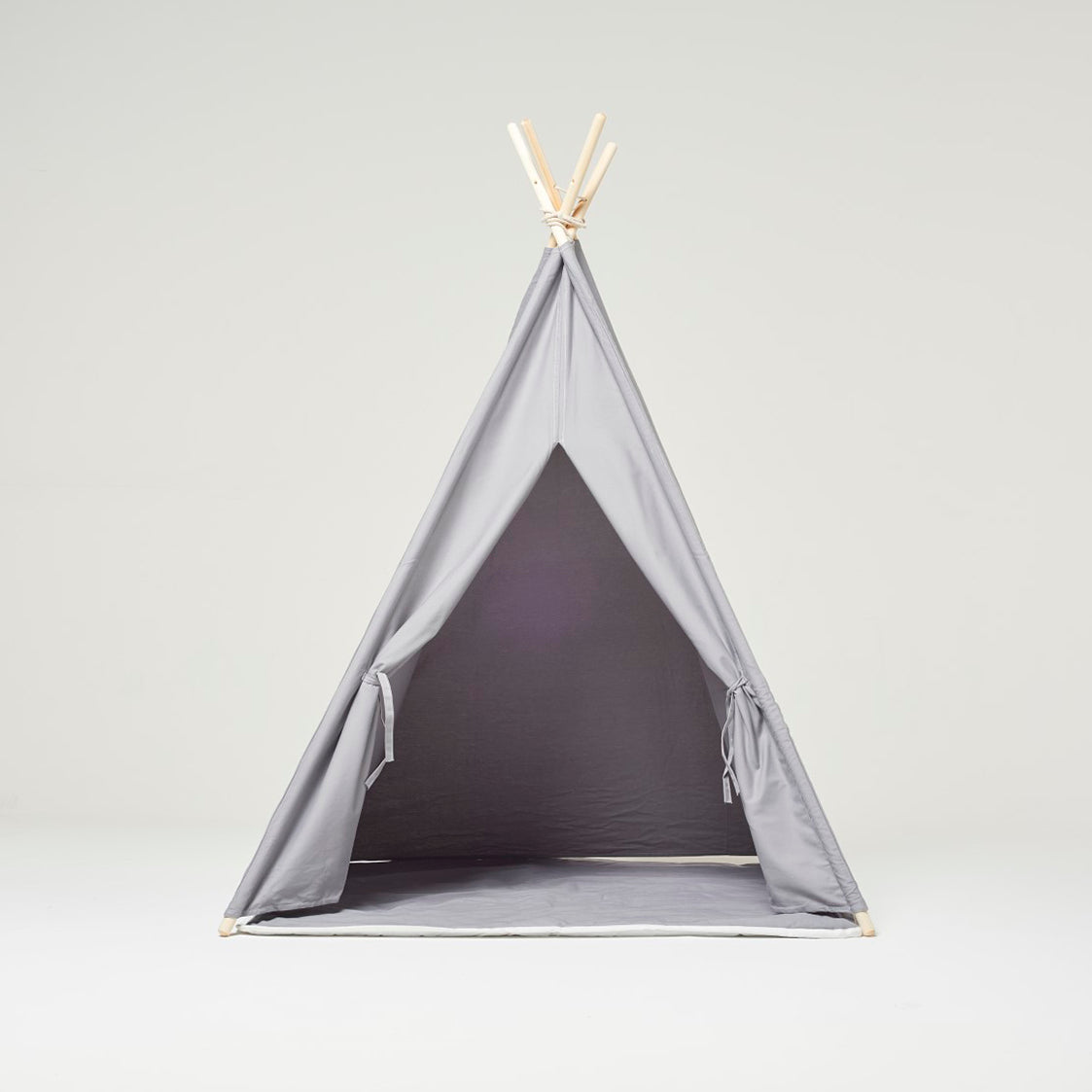 Teepee Play Tent White Grey with Cushion