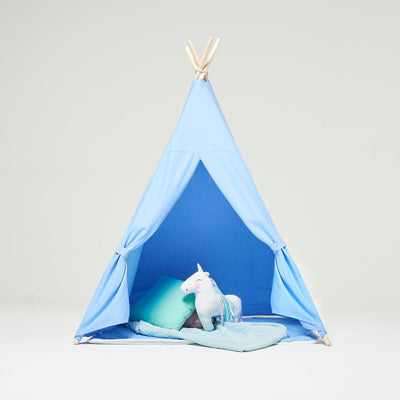 Teepee Play Tent Light Blue with Cushion