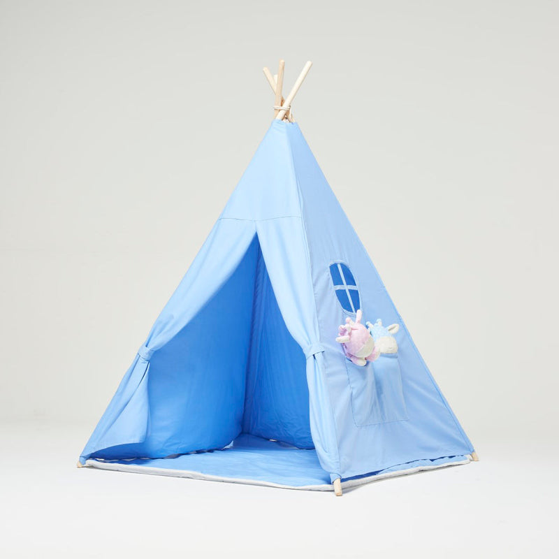 Teepee Play Tent Light Blue with Cushion