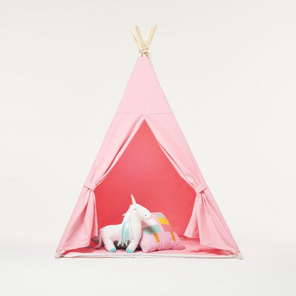 Tienda de juegos tipi rosa con cojín