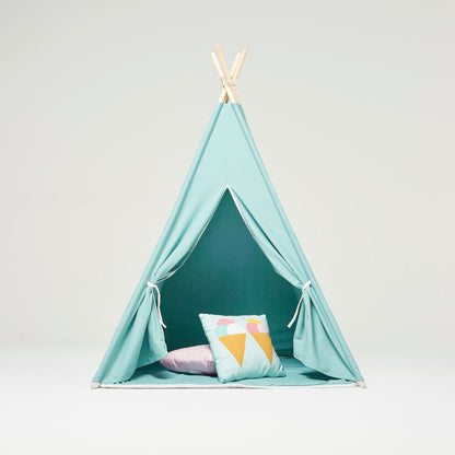 Teepee Play Tent Green with Cushion