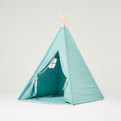 Teepee Play Tent Green with Cushion