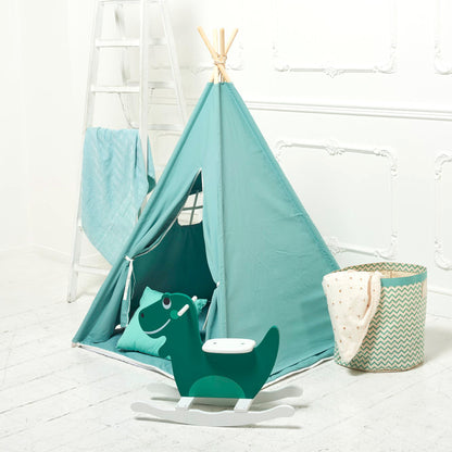 Teepee Play Tent Green with Cushion