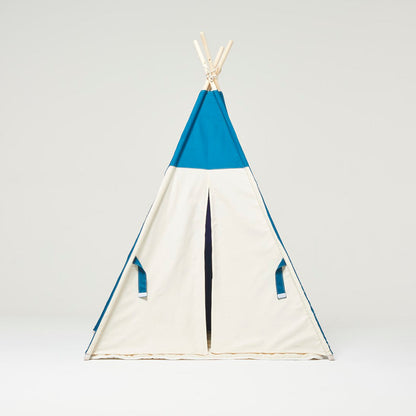 Teepee Play Tent Dark Blue and White with Cushion