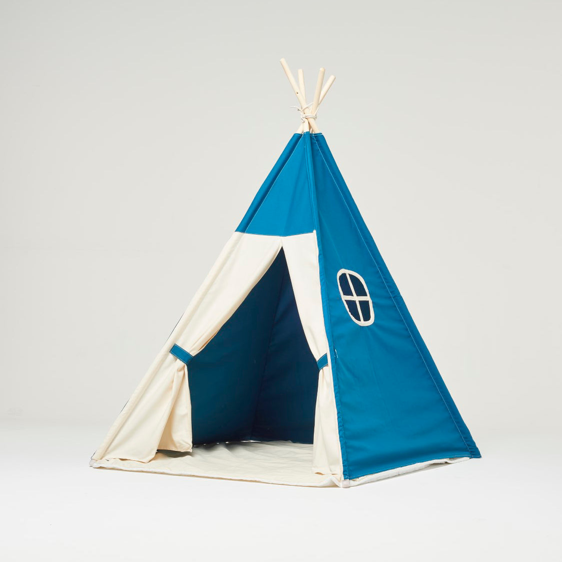 Teepee Play Tent Dark Blue and White with Cushion