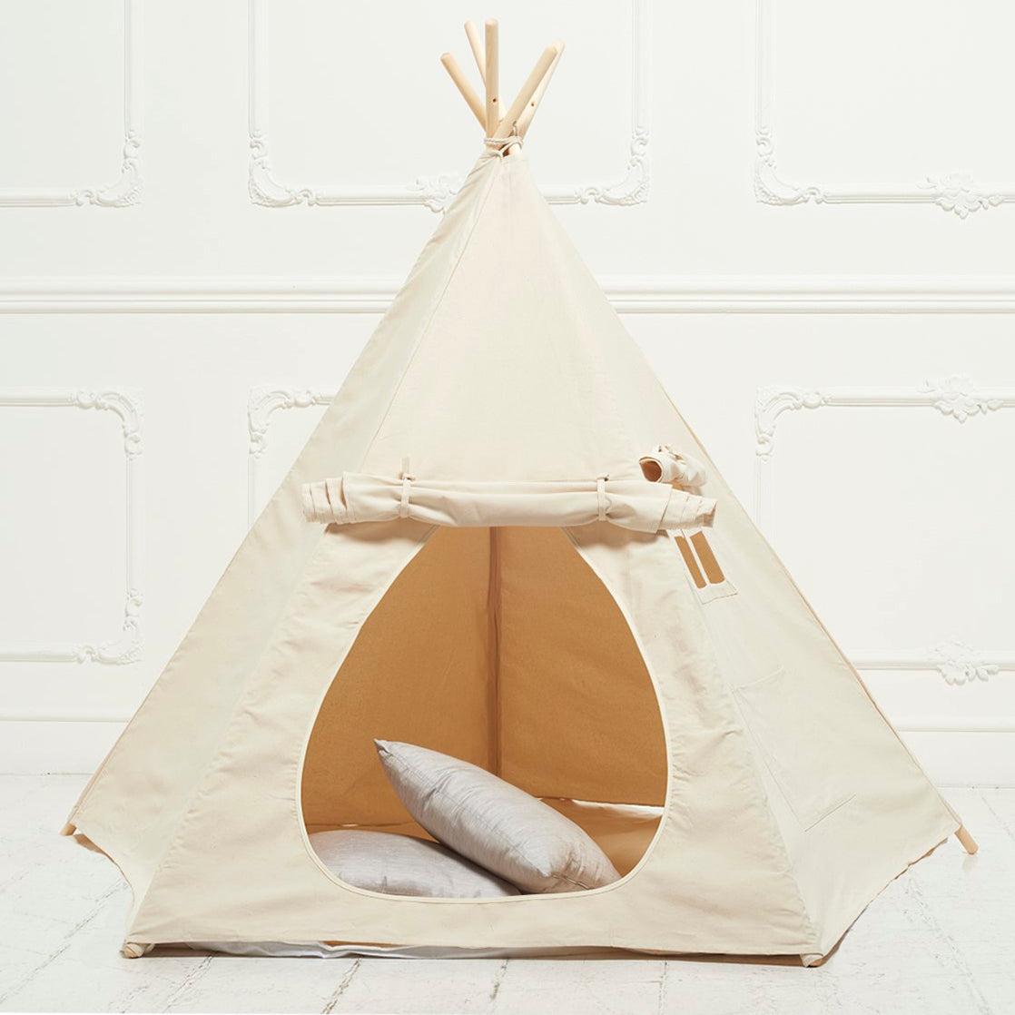 Teepee Play Tent Cream with Cushion