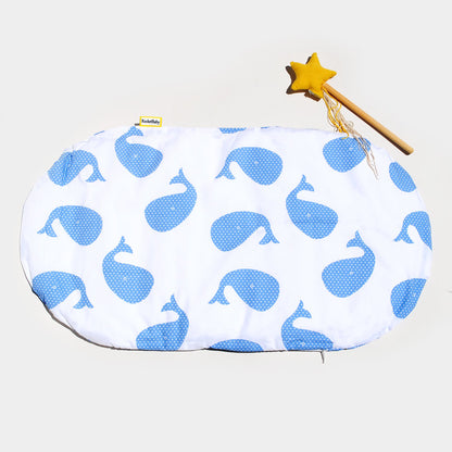 Topponcino Montessori Baby Cushion Blue Whales